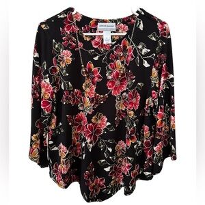 Alfred Dunner size PL floral top stretch multicolor
